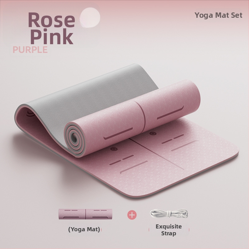 Йога мат от TPE, нехлъзгащ се, с разширена ширина и удебелена конструкция, 6–12 мм, екологичен