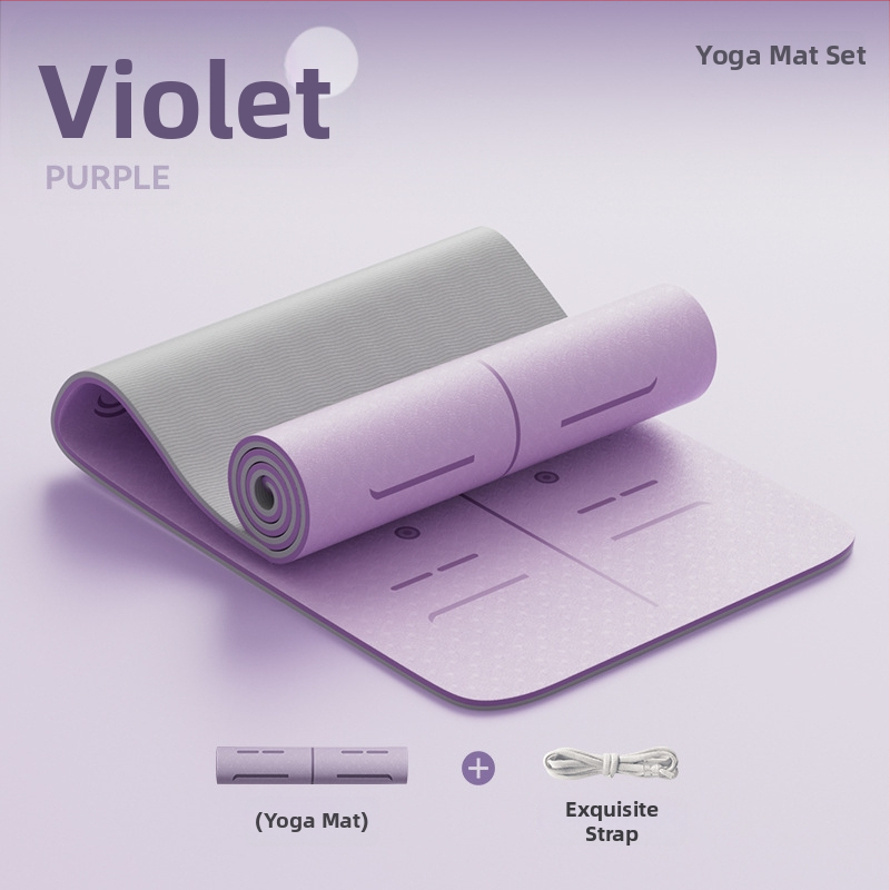 Йога мат от TPE, нехлъзгащ се, с разширена ширина и удебелена конструкция, 6–12 мм, екологичен