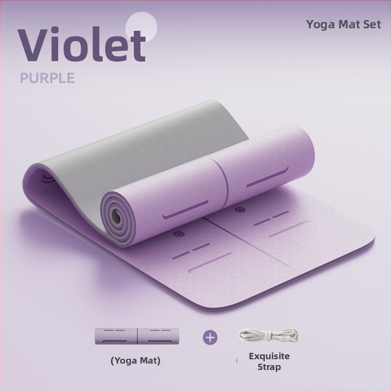 Йога мат от TPE, нехлъзгащ се, с разширена ширина и удебелена конструкция, 6–12 мм, екологичен