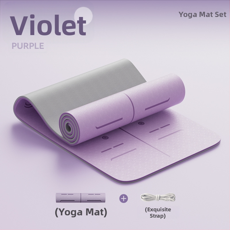 Йога мат от TPE, нехлъзгащ се, с разширена ширина и удебелена конструкция, 6–12 мм, екологичен