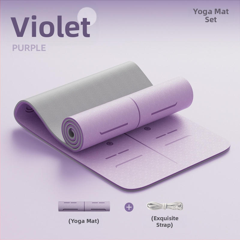 Йога мат от TPE, нехлъзгащ се, с разширена ширина и удебелена конструкция, 6–12 мм, екологичен