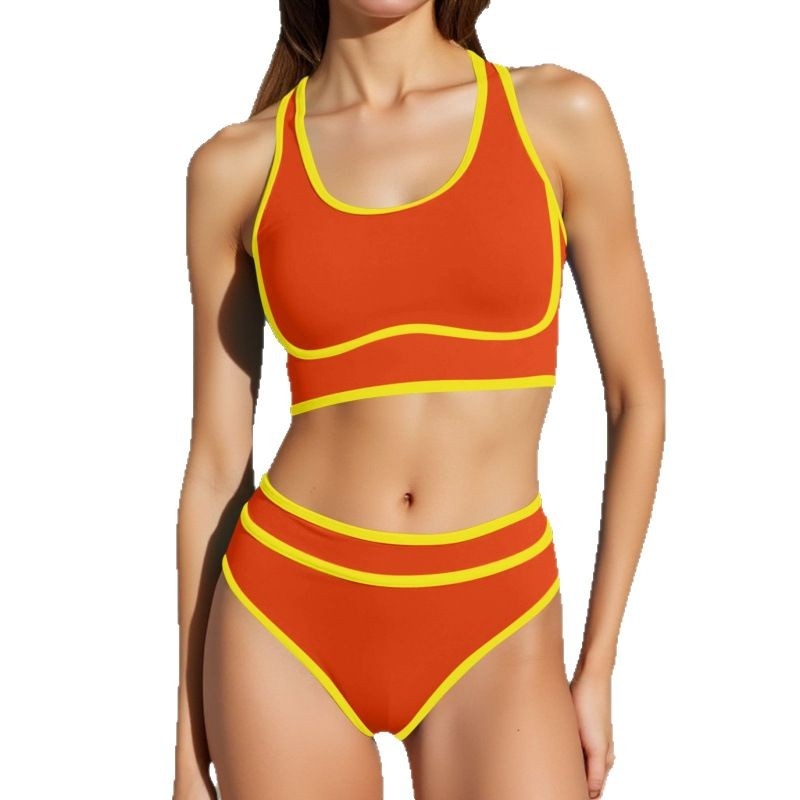 Женски бикини комплект за плуване - едноцветен, секси стил, подплатено горнище, без метални подпори, найлон 80% / полиестер подплата 20% (FK2601)