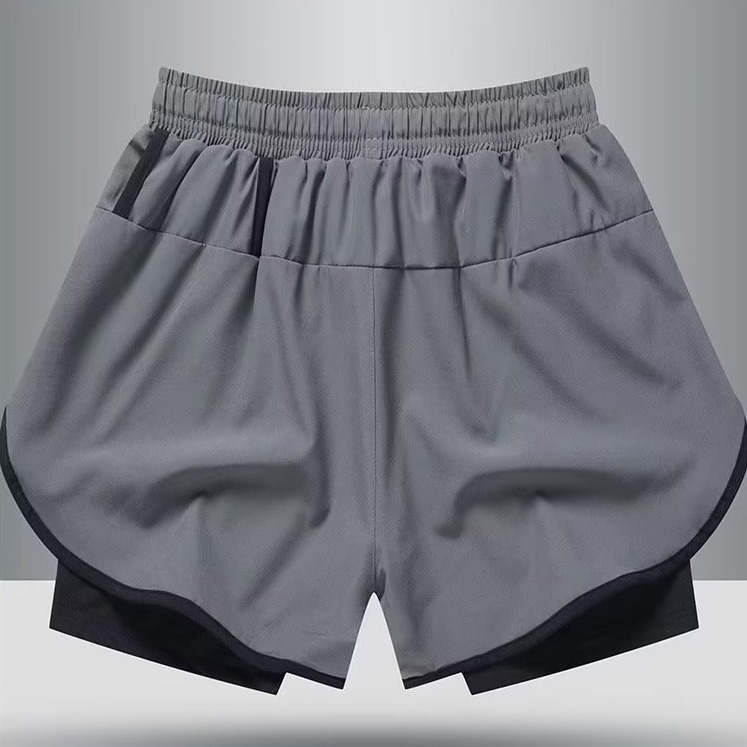 Muške sportske bodybuilding kratke hlače, srednji pojas, poliester 95% smjesa, kratka duljina, mikroelastične