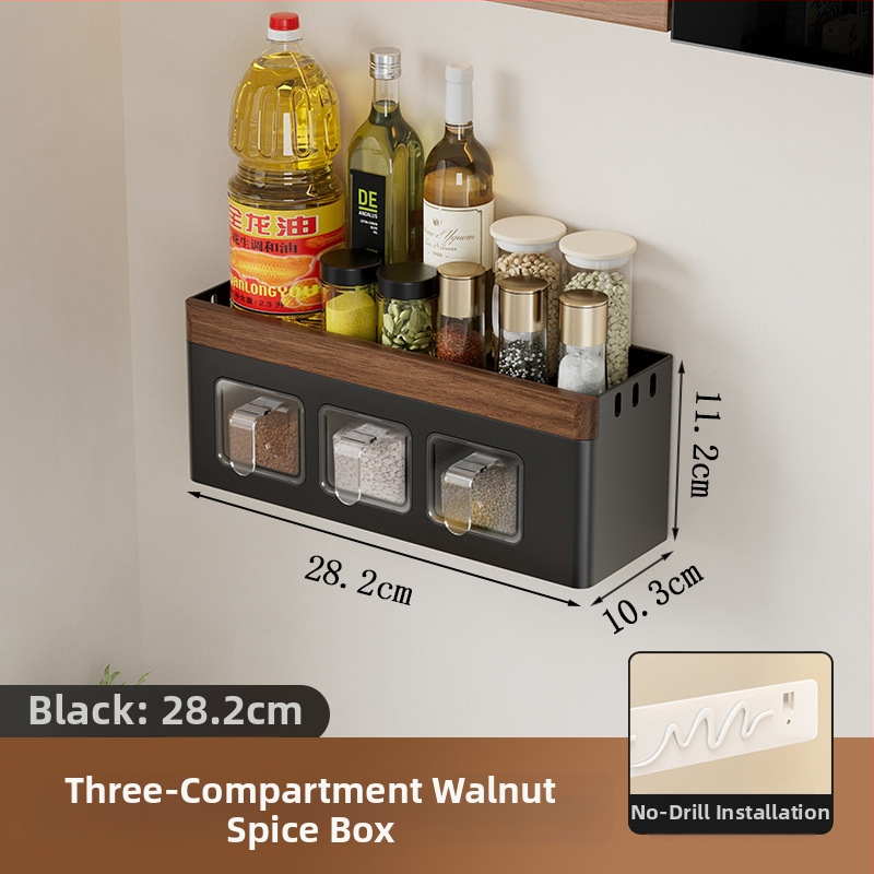 Τοίχο-μονταριστό ράφι κουζίνας για αποθήκευση – Πολυεπίπερο για καπάκια, μαχαίρια, πιρούνες, κουτάλια και μπαχαρικά, από ανθρακούχο χάλυβα, ορθογώνιο σχέδιο