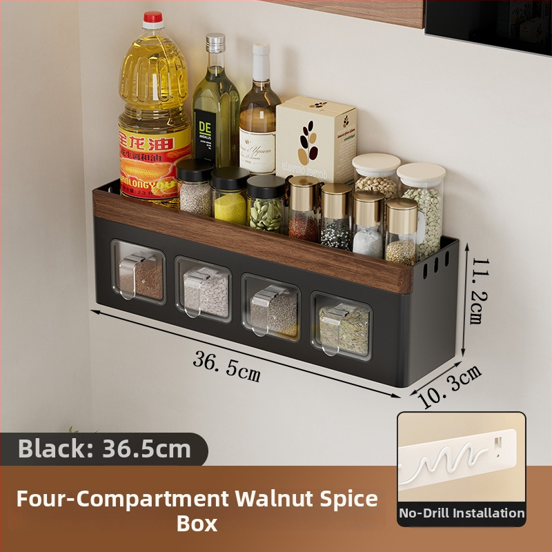 Τοίχο-μονταριστό ράφι κουζίνας για αποθήκευση – Πολυεπίπερο για καπάκια, μαχαίρια, πιρούνες, κουτάλια και μπαχαρικά, από ανθρακούχο χάλυβα, ορθογώνιο σχέδιο