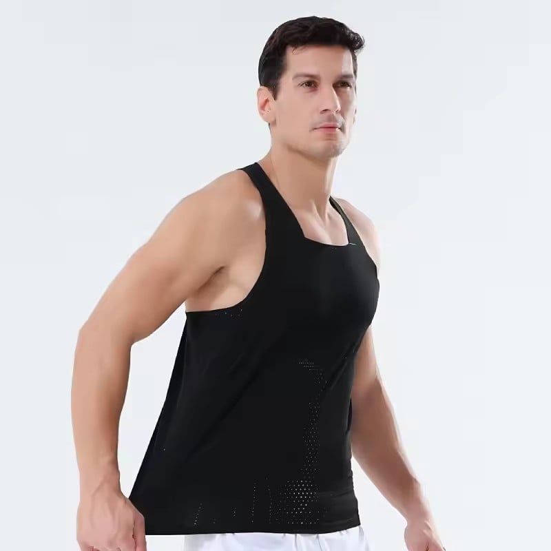 Ανδρικό γιλέκο για τρέξιμο - Αποξήρανση, Διαπνοή, 100% Πολυεστέρας, Μονόχρωμο σχέδιο (Καλοκαίρι-Άνοιξη-Φθινόπωρο)