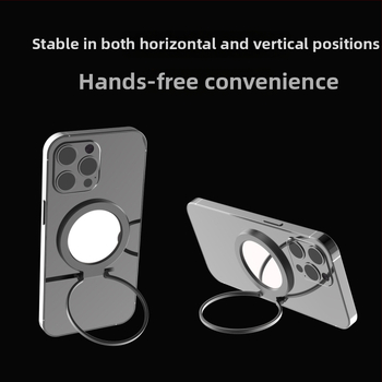 Τηλεφωνική βάση με μαγνητικό δακτύλιο, πτυσσόμενη και φορητή, καθρέφτης για selfies, κράμα αλουμινίου