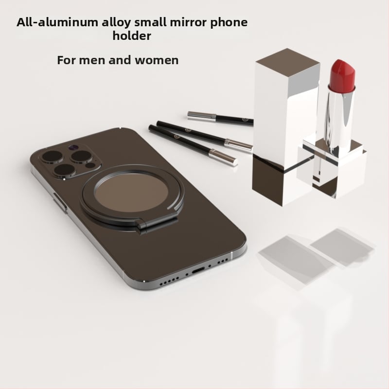 Τηλεφωνική βάση με μαγνητικό δακτύλιο, πτυσσόμενη και φορητή, καθρέφτης για selfies, κράμα αλουμινίου