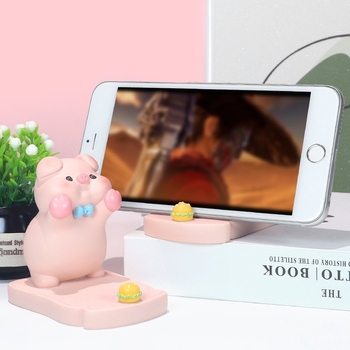 Свинче - стойка за телефон за бюро, карикатурна фигура от смола за офис декор, подарък за рожден ден на съученик