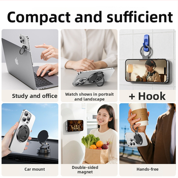 Στήριγμα τηλεφώνου με μαγνητικό δαχτυλίδι – κράμα, αναδιπλούμενο, μαγνητική αγκράφα, καθολικός σχεδιασμός, εξουσιοδοτημένη ιδιωτική μάρκα