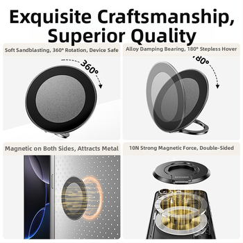 Στήριγμα τηλεφώνου με μαγνητικό δαχτυλίδι – κράμα, αναδιπλούμενο, μαγνητική αγκράφα, καθολικός σχεδιασμός, εξουσιοδοτημένη ιδιωτική μάρκα