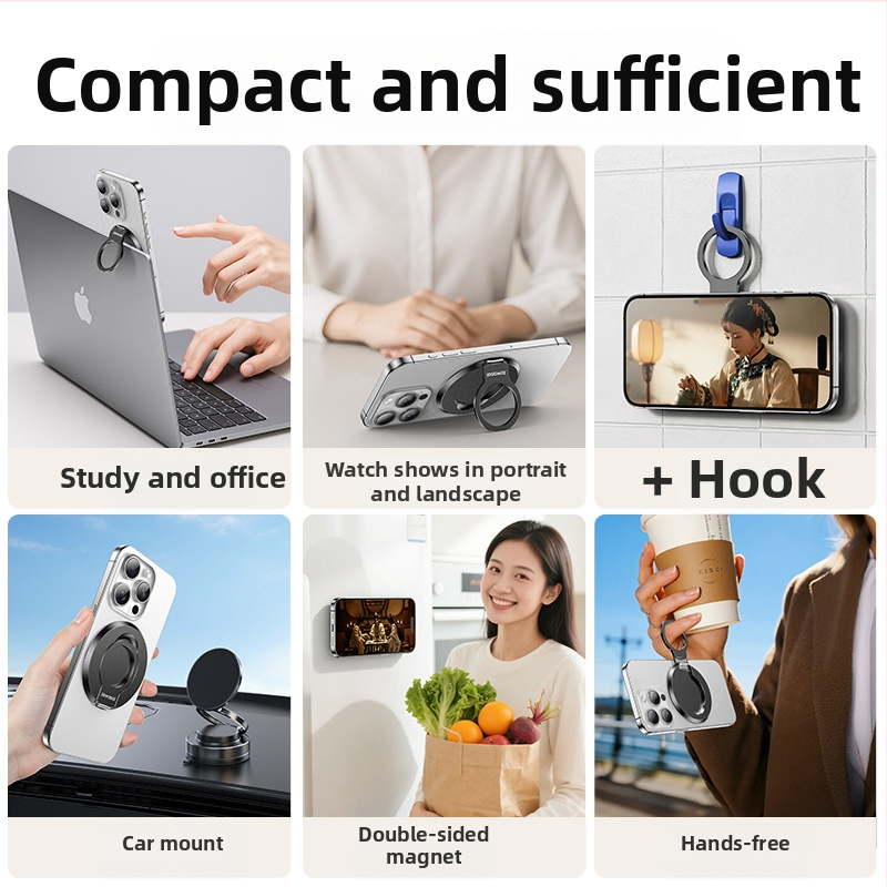 Στήριγμα τηλεφώνου με μαγνητικό δαχτυλίδι – κράμα, αναδιπλούμενο, μαγνητική αγκράφα, καθολικός σχεδιασμός, εξουσιοδοτημένη ιδιωτική μάρκα