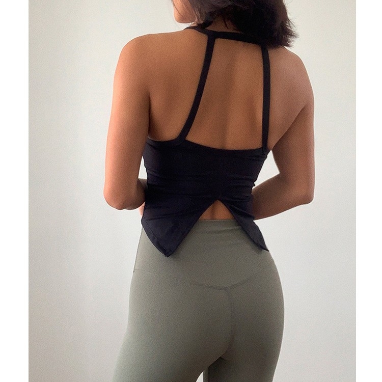 Γυναικείο αθλητικό γιλέκο – μακρύ πίσω σχέδιο, επένδυση για το στήθος, νάιλον ύφασμα, 87% νάιλον, εξωτερικό τοπ γιόγκα