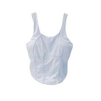 AMBIKA Ženski top za jogu s leđima u obliku riblje kosti, uski kroj, brzo sušenje, prozračan, 80% najlon, 20% spandex, s uklonjivim jastučićima za prsima