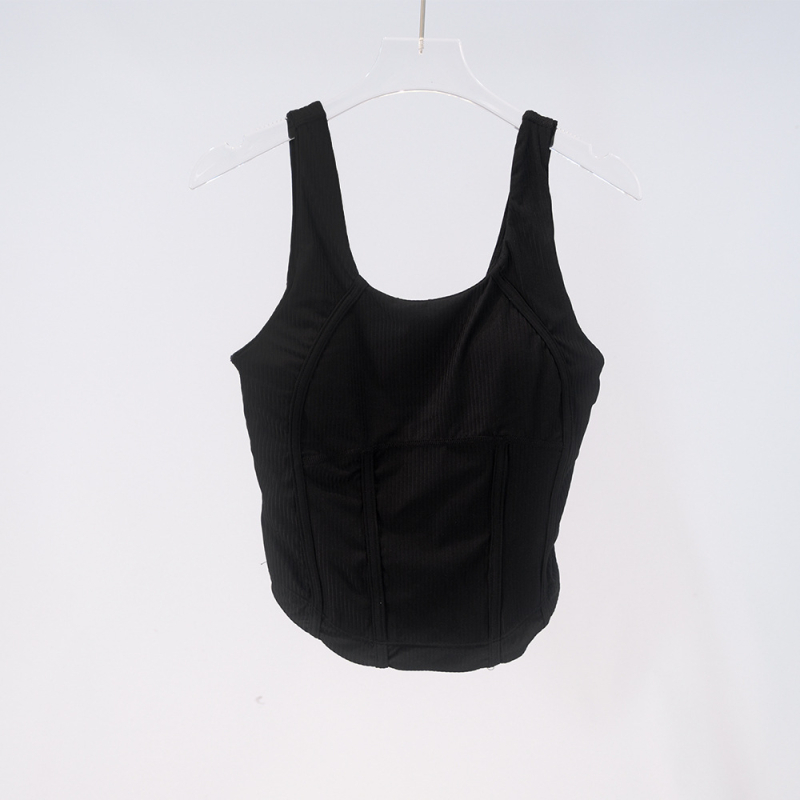 AMBIKA Ženski top za jogu s leđima u obliku riblje kosti, uski kroj, brzo sušenje, prozračan, 80% najlon, 20% spandex, s uklonjivim jastučićima za prsima