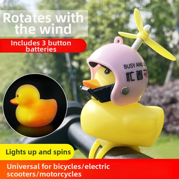 Zvonček na bicykel s ozdobou kačky, z plastu, značka Senowoiry/ji r ui, model Little Yellow Duck Decoration