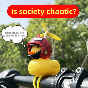 Zvonček na bicykel s ozdobou kačky, z plastu, značka Senowoiry/ji r ui, model Little Yellow Duck Decoration