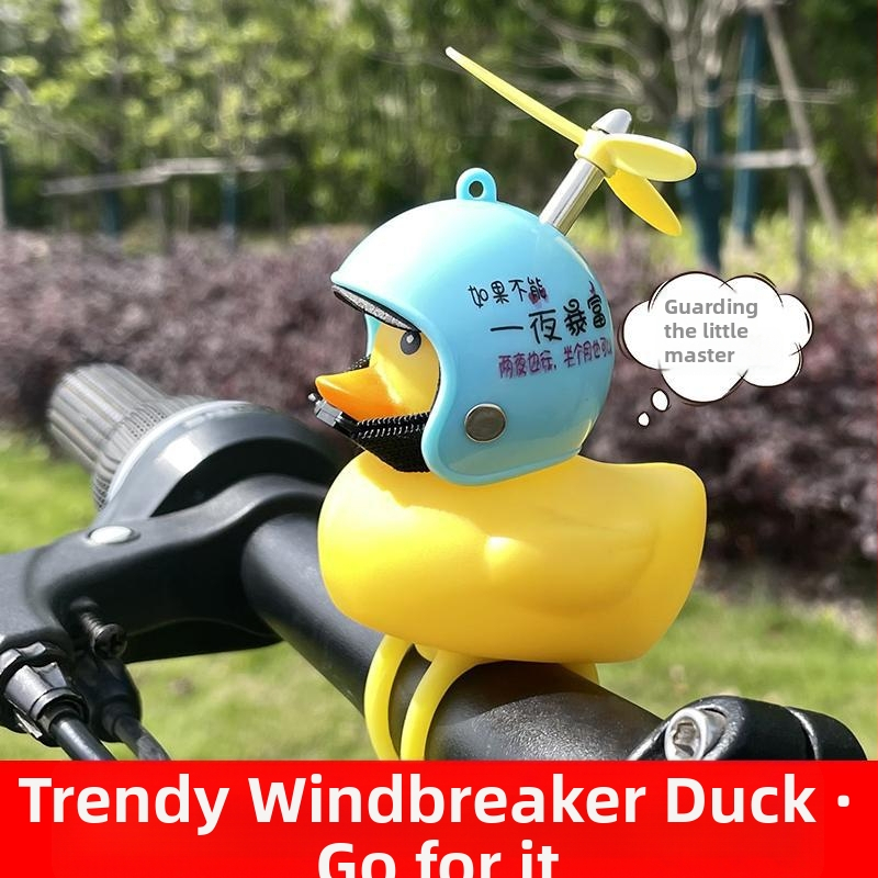 Zvonček na bicykel s ozdobou kačky, z plastu, značka Senowoiry/ji r ui, model Little Yellow Duck Decoration