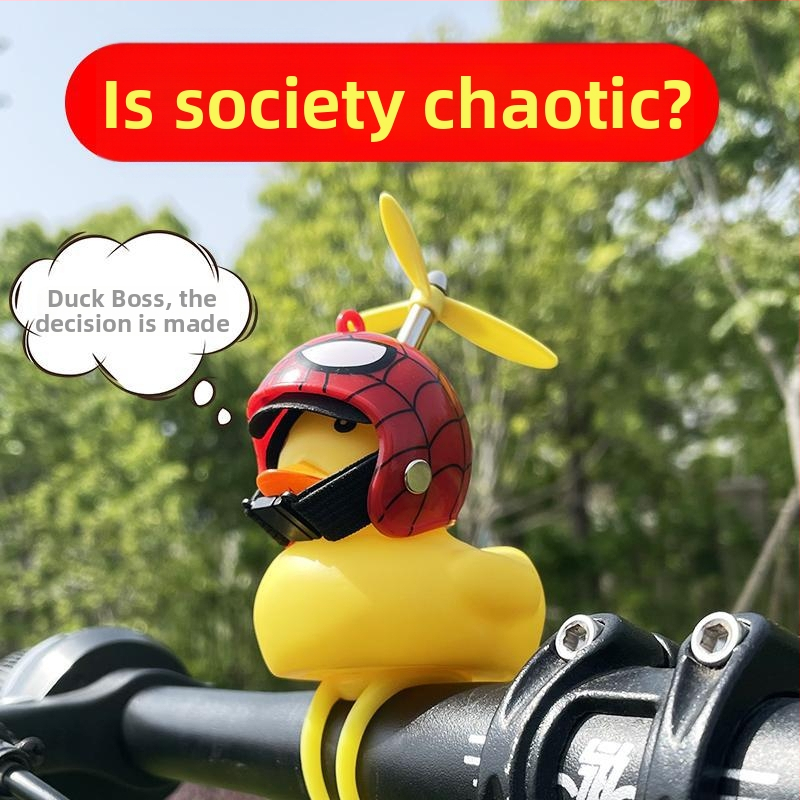 Zvonček na bicykel s ozdobou kačky, z plastu, značka Senowoiry/ji r ui, model Little Yellow Duck Decoration