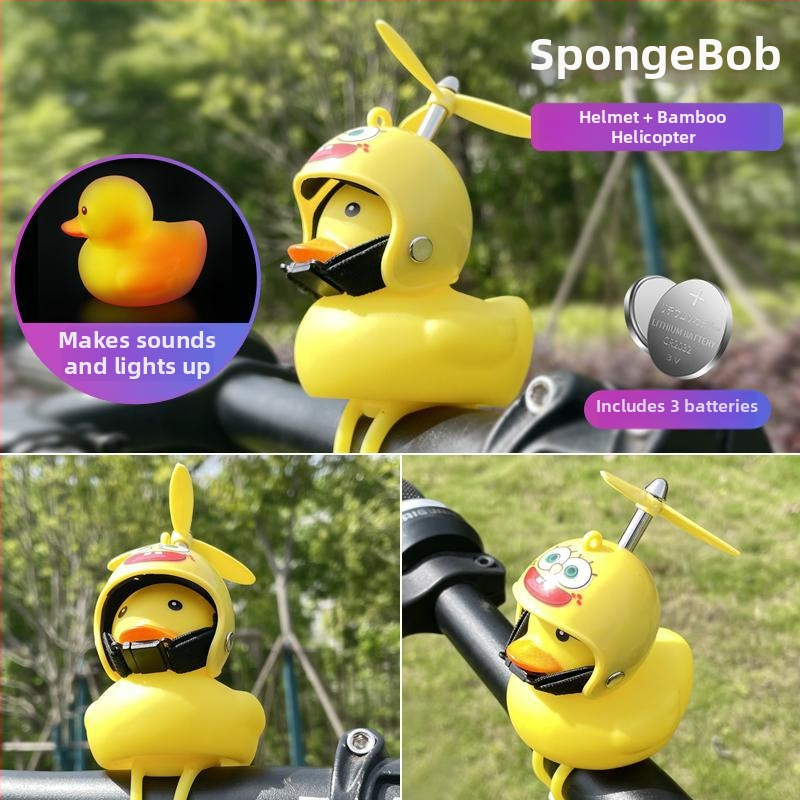 Zvonček na bicykel s ozdobou kačky, z plastu, značka Senowoiry/ji r ui, model Little Yellow Duck Decoration