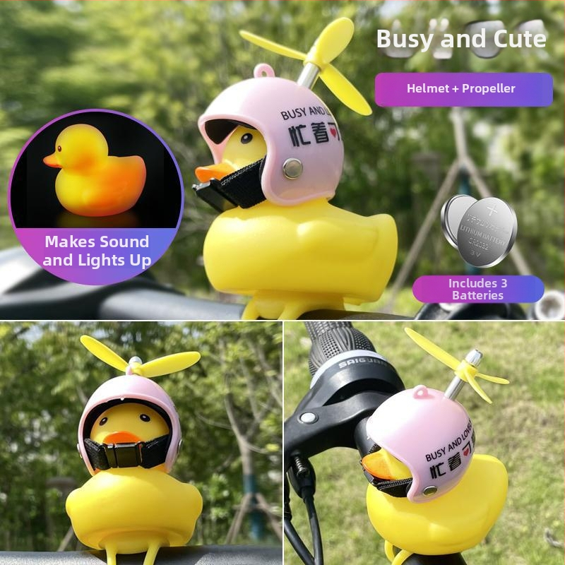 Zvonček na bicykel s ozdobou kačky, z plastu, značka Senowoiry/ji r ui, model Little Yellow Duck Decoration
