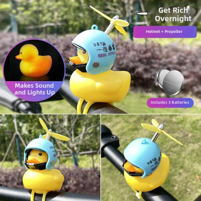 Zvonček na bicykel s ozdobou kačky, z plastu, značka Senowoiry/ji r ui, model Little Yellow Duck Decoration