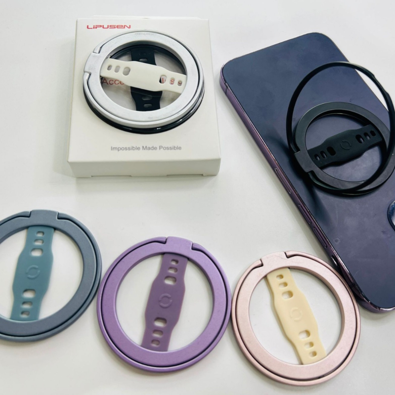 LIPUSEN MagSafe magnetski prsten držač za Huawei za bežično punjenje, univerzalni nosač, materijal: aluminijska legura, N52 magnet, veličina nosača Φ60mm, neto težina 25 g