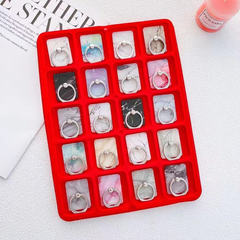 Držiak na telefón s lepiacim štvorcovým dizajnom, PC elektroplating materiál, univerzálny štýl, prispôsobiteľný