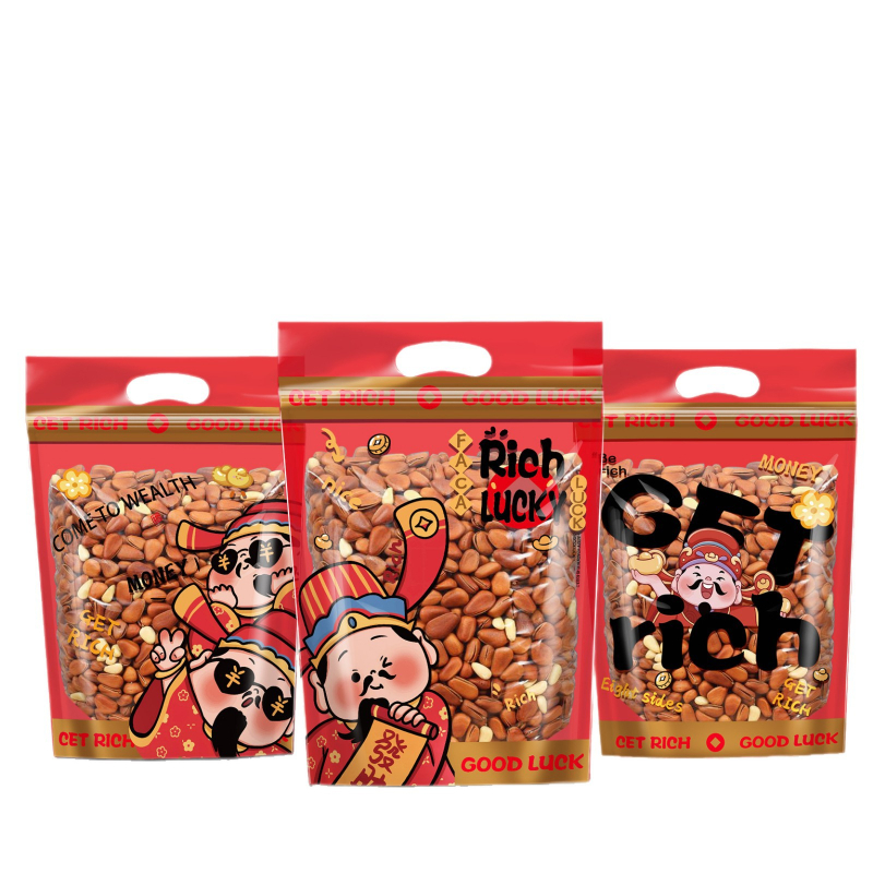 Qinfeng termički zatvaranje vrećica za prehrambenu ambalažu, kompozitni prehrambeni materijal, varijante 4-in-1 i 3-in-1 God of Wealth za bombone