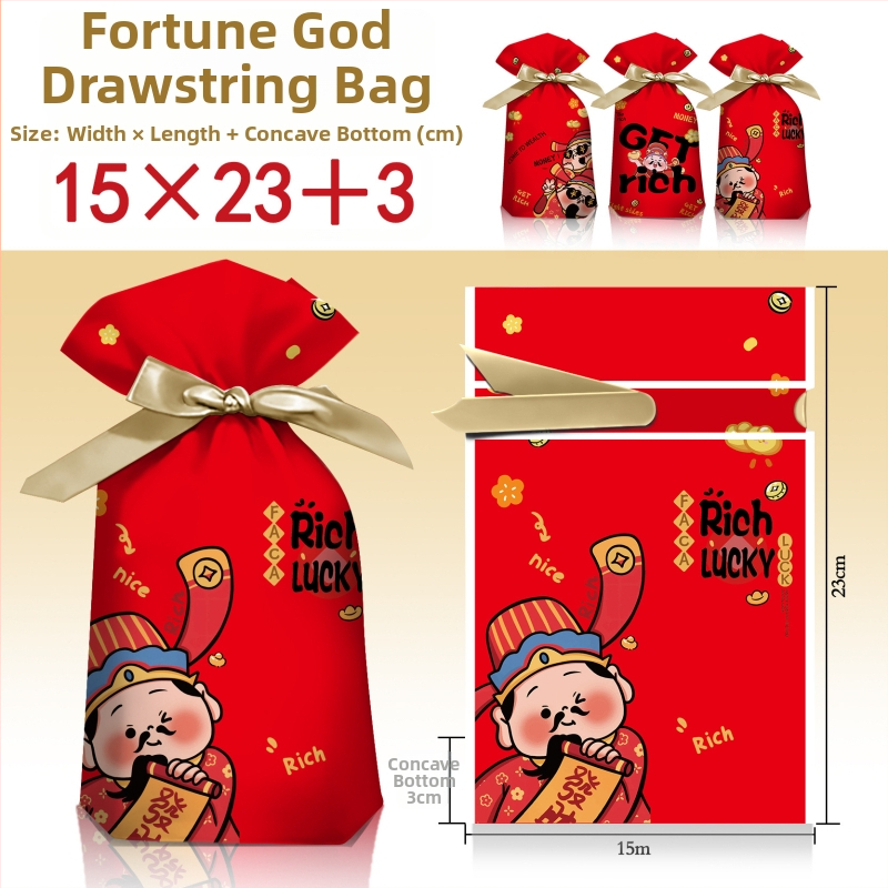 Qinfeng termički zatvaranje vrećica za prehrambenu ambalažu, kompozitni prehrambeni materijal, varijante 4-in-1 i 3-in-1 God of Wealth za bombone