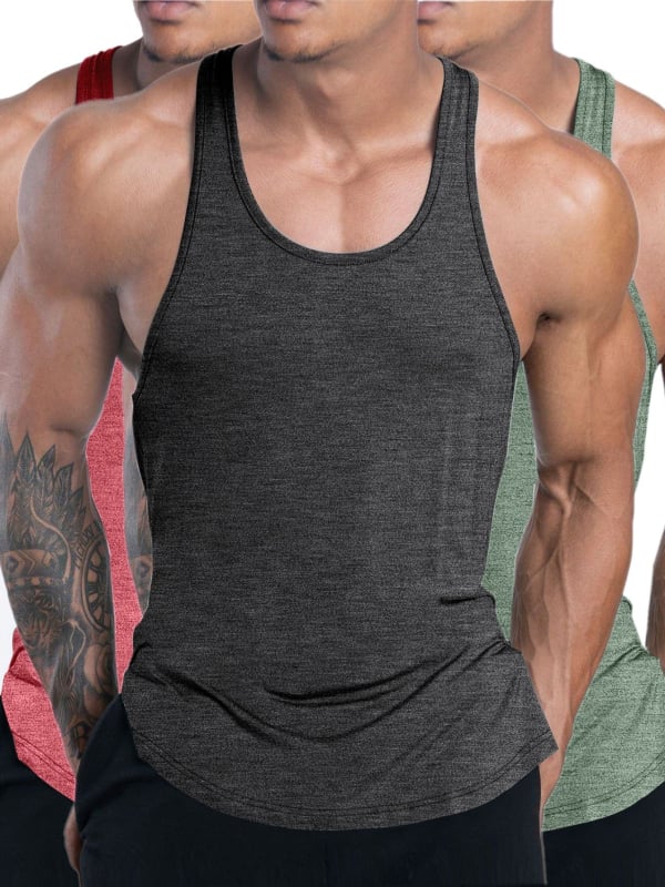 Ανδρικό αθλητικό γιλέκο με Ι-σχήματος σχεδίαση, γρήγορο στέγνωμα ύφασμα πολυεστερ β, κατάλληλο για τρέξιμο και μπάσκετ