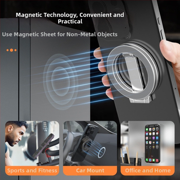 Διπλής όψεως μαγνητικό στήριγμα MagSafe για κινητό τηλέφωνο, επιτραπέζιο от κράμα μετάλλων, καθολικό, πλήρους μεταλλικής κατασκευής