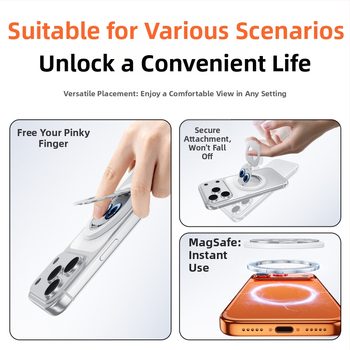 Panda μαγνητική βάση κινητού, διπλής πτυχής, MagSafe συμβατή, 360° περιστροφή, μεταλλική, καθολική