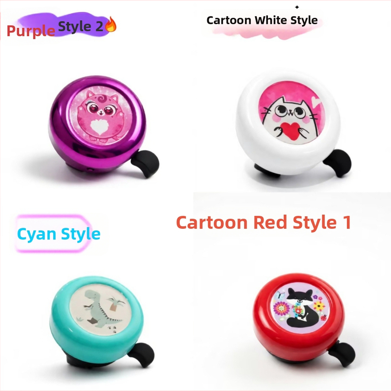 Detský zvonček na bicykel, model Red Heart Cartoon, značka Green Riding Morning Star, materiál plast, priemer 54 mm, kód produktu 11A-54.