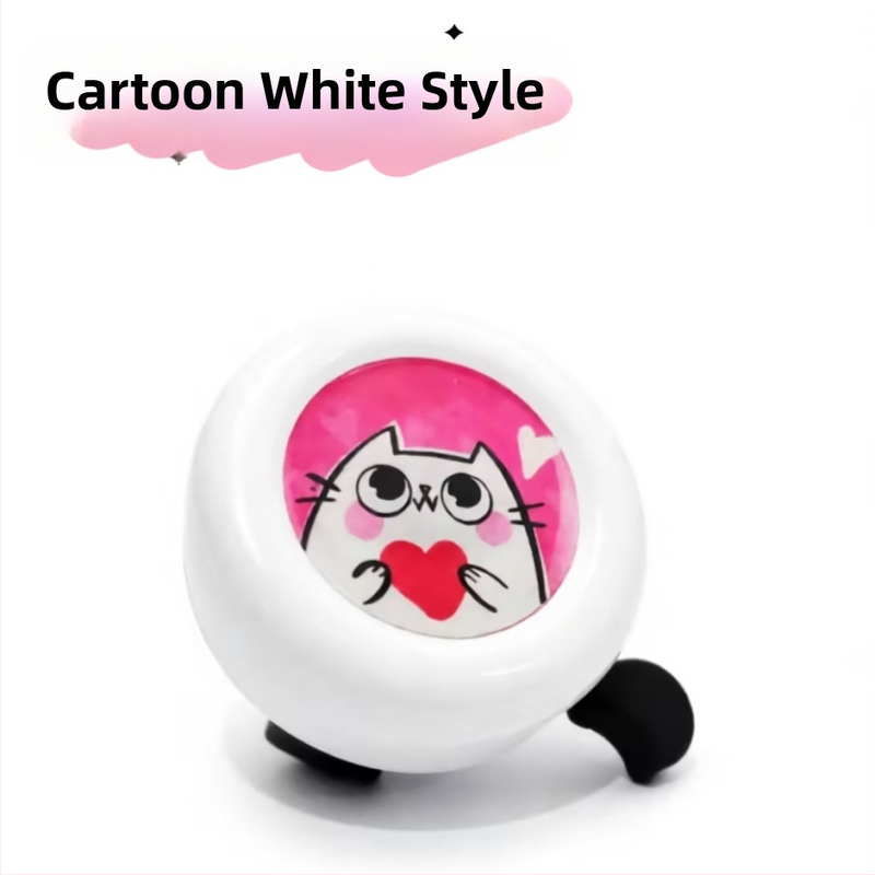 Detský zvonček na bicykel, model Red Heart Cartoon, značka Green Riding Morning Star, materiál plast, priemer 54 mm, kód produktu 11A-54.