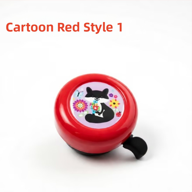 Detský zvonček na bicykel, model Red Heart Cartoon, značka Green Riding Morning Star, materiál plast, priemer 54 mm, kód produktu 11A-54.