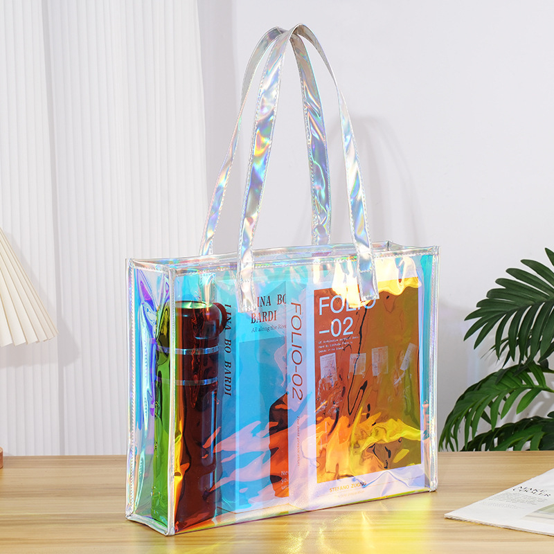 PVC laserska tote torba, prozirni PP plast, dvostruka debljina 60, De baby, mogućnost privatne oznake
