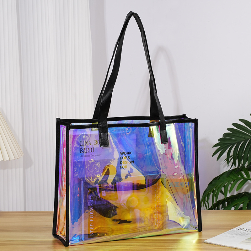 PVC laserska tote torba, prozirni PP plast, dvostruka debljina 60, De baby, mogućnost privatne oznake