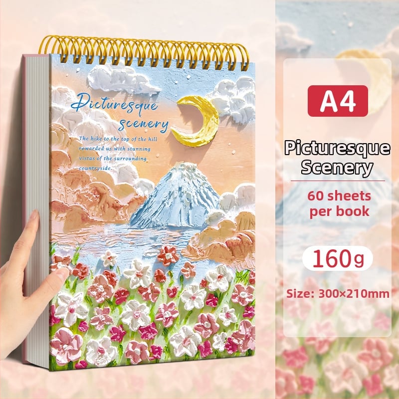 Τετράδιο σκίτσων ελαιογραφίας Four Seasons, μοντέλο Sjnh-oil painting sketchbook, σειρά Oil painting sketchbook, 80 φύλλα, χαρτί 80 g/m²