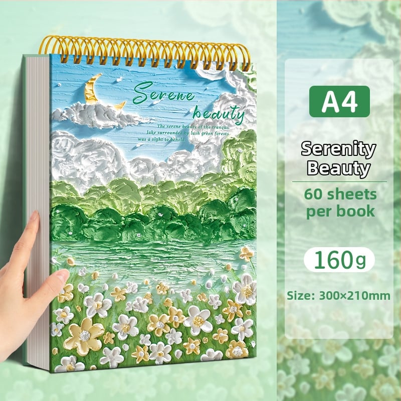 Τετράδιο σκίτσων ελαιογραφίας Four Seasons, μοντέλο Sjnh-oil painting sketchbook, σειρά Oil painting sketchbook, 80 φύλλα, χαρτί 80 g/m²