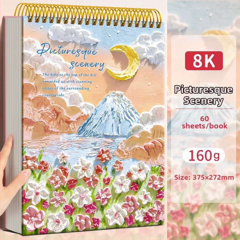 Τετράδιο σκίτσων ελαιογραφίας Four Seasons, μοντέλο Sjnh-oil painting sketchbook, σειρά Oil painting sketchbook, 80 φύλλα, χαρτί 80 g/m²