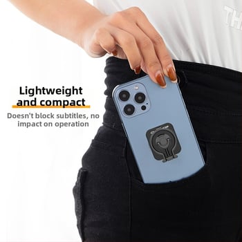 Επιτραπέζιος στήριγμα τηλεφώνου με πτυσσόμενη βάση από κράμα, κάθετα και οριζόντια ενσωματωμένο, με πίσω δακτυλίδι κόλλησης