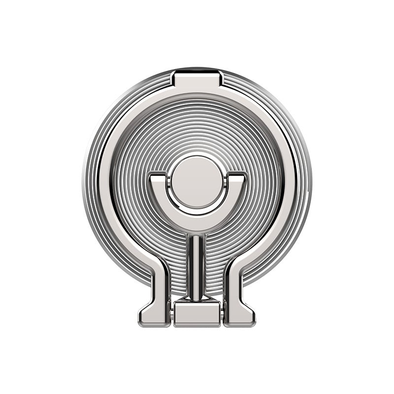 Επιτραπέζιος στήριγμα τηλεφώνου με πτυσσόμενη βάση από κράμα, κάθετα και οριζόντια ενσωματωμένο, με πίσω δακτυλίδι κόλλησης