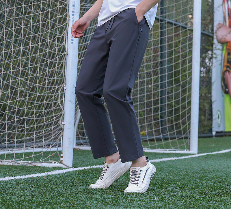Muške outdoor hlače za brzo sušenje – UV zaštita, prozračne; najlon, visoka elastičnost, srednji pojas s remenom, ravni kroj, ljeto, sport