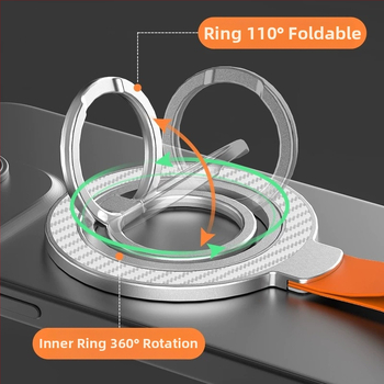 Κράτημα δαχτυλιδιού για κινητό, μαγνητικό, κράμα ψευδαργύρου + σιλικόνης, καθολικό, με δυνατότητα προσαρμογής