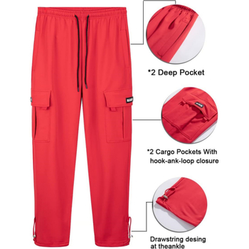 Pantaloni bărbați cu buzunare multiple, croială lejeră, poliester, culoare uni, pentru drumeții în aer liber vara, primăvara și toamna