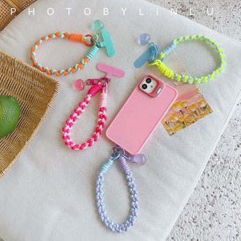 Αλυσίδα θήκης smartphone με σχέδιο καρδιάς από τρία νήματα και κορδόνι αποφυγής απώλειας — χειρολαβή (Τύπος: Δαχτυλίδι-στήριγμα; Υλικό: Άλλο; Στυλ: Γενικό; Υποστήριξη προσωποποίησης: Υποστηρίζεται)