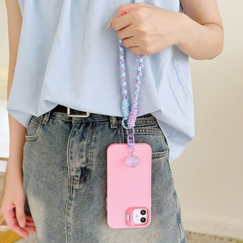 Αλυσίδα θήκης smartphone με σχέδιο καρδιάς από τρία νήματα και κορδόνι αποφυγής απώλειας — χειρολαβή (Τύπος: Δαχτυλίδι-στήριγμα; Υλικό: Άλλο; Στυλ: Γενικό; Υποστήριξη προσωποποίησης: Υποστηρίζεται)