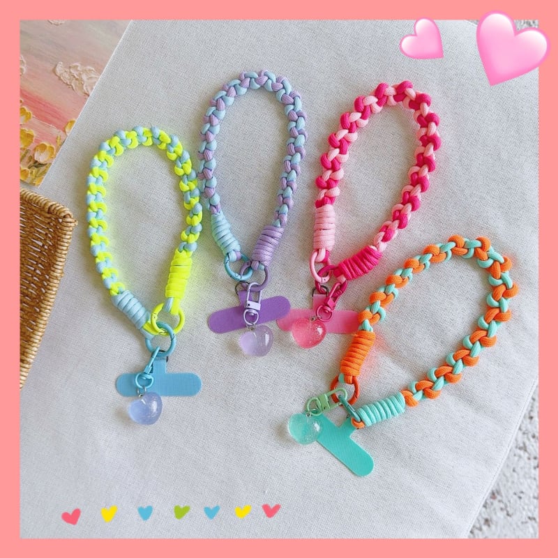 Αλυσίδα θήκης smartphone με σχέδιο καρδιάς από τρία νήματα και κορδόνι αποφυγής απώλειας — χειρολαβή (Τύπος: Δαχτυλίδι-στήριγμα; Υλικό: Άλλο; Στυλ: Γενικό; Υποστήριξη προσωποποίησης: Υποστηρίζεται)