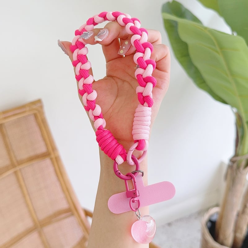 Αλυσίδα θήκης smartphone με σχέδιο καρδιάς από τρία νήματα και κορδόνι αποφυγής απώλειας — χειρολαβή (Τύπος: Δαχτυλίδι-στήριγμα; Υλικό: Άλλο; Στυλ: Γενικό; Υποστήριξη προσωποποίησης: Υποστηρίζεται)